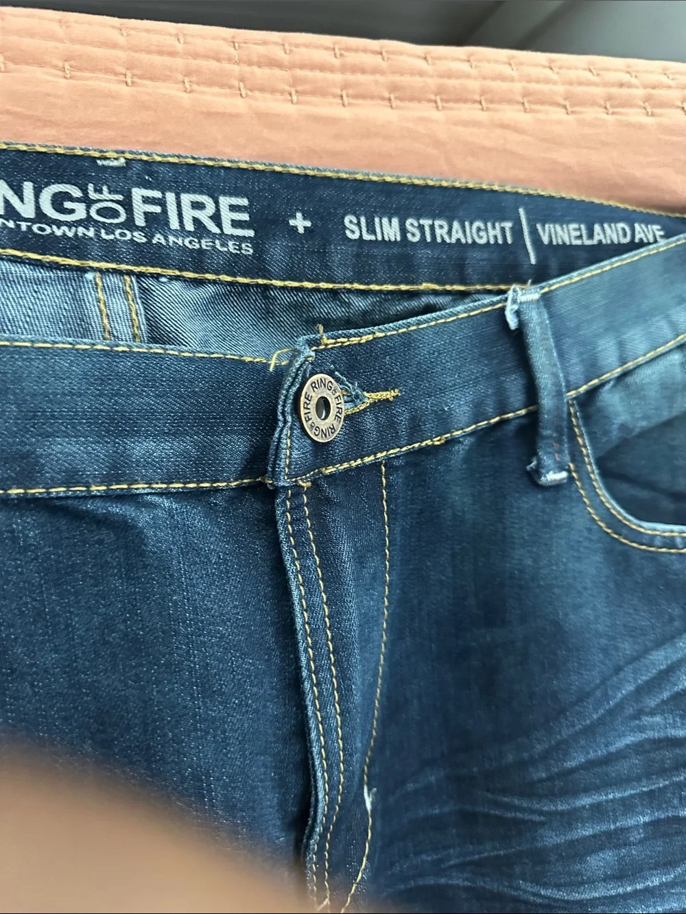 Ring of Fire Men's Indigo Washed Straight Jeans
